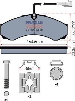 FRAS-LE PD/122-A-K017-CV - Комплект спирачно феродо, дискови спирачки vvparts.bg