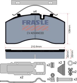 FRAS-LE PD/172-K023-CV - Комплект спирачно феродо, дискови спирачки vvparts.bg