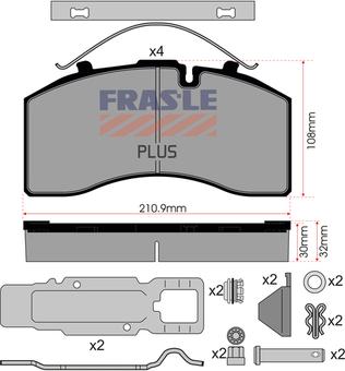 FRAS-LE PD/172-K023-PLUS - Комплект спирачно феродо, дискови спирачки vvparts.bg