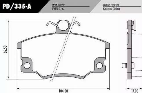 FRAS-LE PD335A - Комплект спирачно феродо, дискови спирачки vvparts.bg