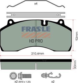 FRAS-LE PD/209-K029-HD - Комплект спирачно феродо, дискови спирачки vvparts.bg