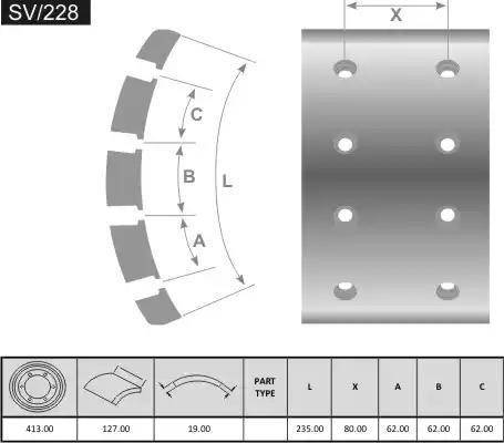 FRAS-LE SV/228-X - Спирачно феродо, барабанни спирачки vvparts.bg