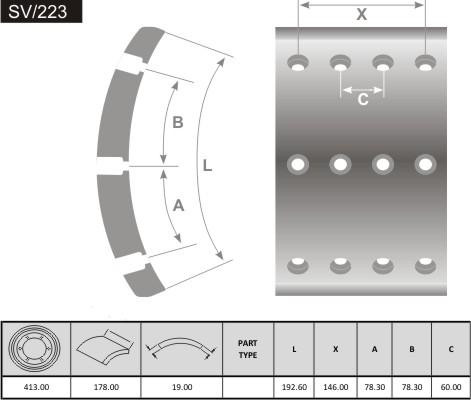 FRAS-LE SV/223 - Спирачно феродо, барабанни спирачки vvparts.bg