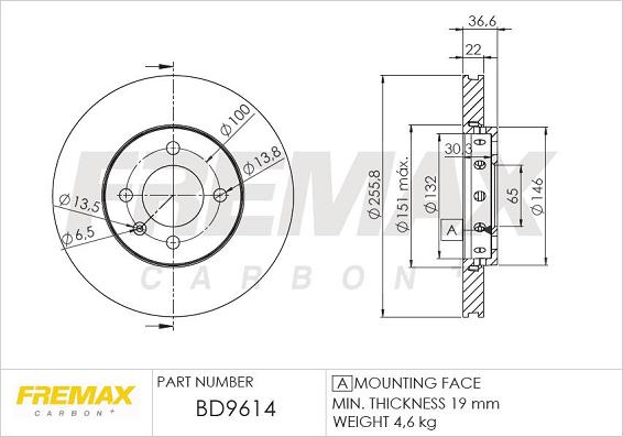 FREMAX BD-9614 - Спирачен диск vvparts.bg