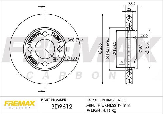 FREMAX BD-9612 - Спирачен диск vvparts.bg