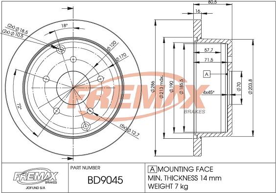 FREMAX BD-9045 - Спирачен диск vvparts.bg