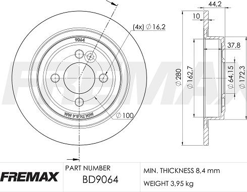 FREMAX BD-9064 - Спирачен диск vvparts.bg