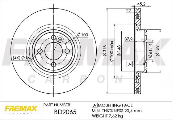FREMAX BD-9065 - Спирачен диск vvparts.bg
