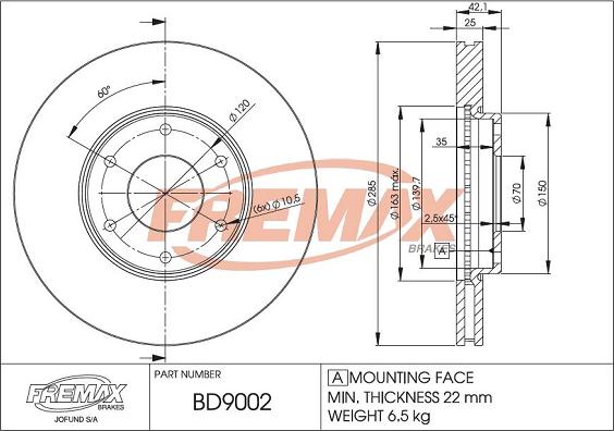FREMAX BD-9002 - Спирачен диск vvparts.bg