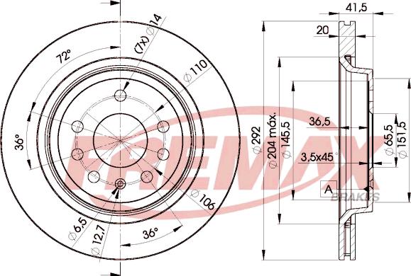 FREMAX BD-9114 - Спирачен диск vvparts.bg