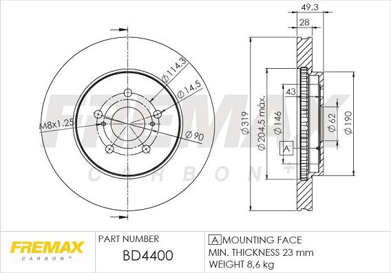 FREMAX BD-4400 - Спирачен диск vvparts.bg