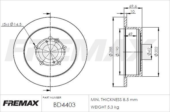 FREMAX BD-4403 - Спирачен диск vvparts.bg