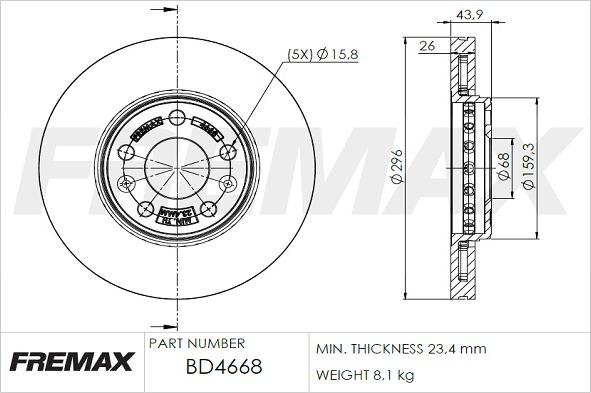 FREMAX BD-4668 - Спирачен диск vvparts.bg