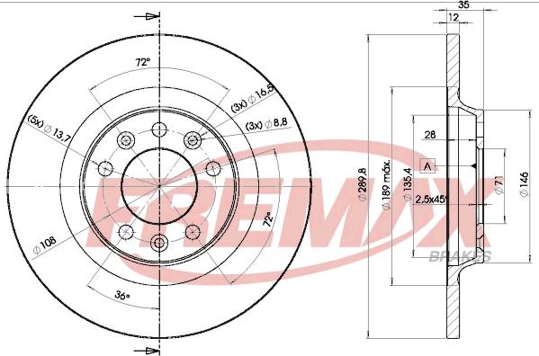 FREMAX BD-4609 - Спирачен диск vvparts.bg