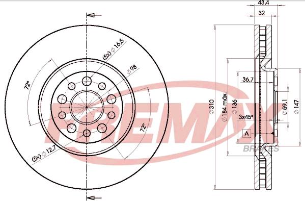 FREMAX BD-4684 - Спирачен диск vvparts.bg