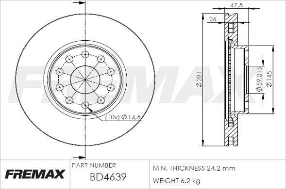 FREMAX BD-4639 - Спирачен диск vvparts.bg