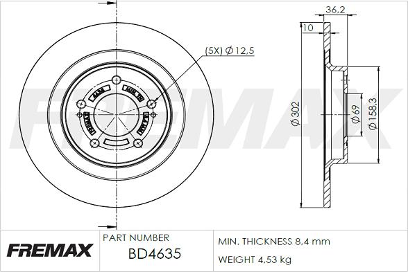 FREMAX BD-4635 - Спирачен диск vvparts.bg