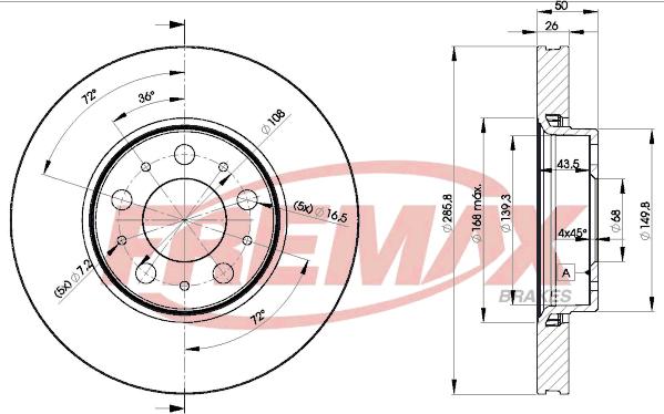 FREMAX BD-4046 - Спирачен диск vvparts.bg