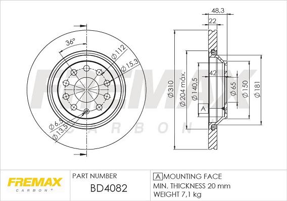 FREMAX BD-4082 - Спирачен диск vvparts.bg