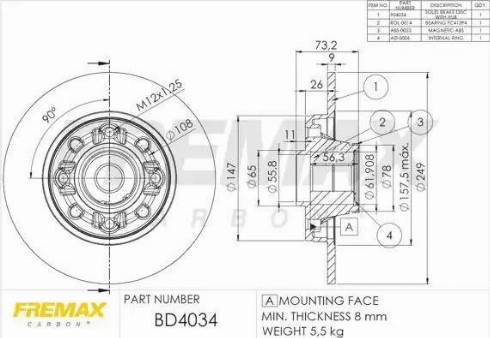 FREMAX BD-4034 - Спирачен диск vvparts.bg