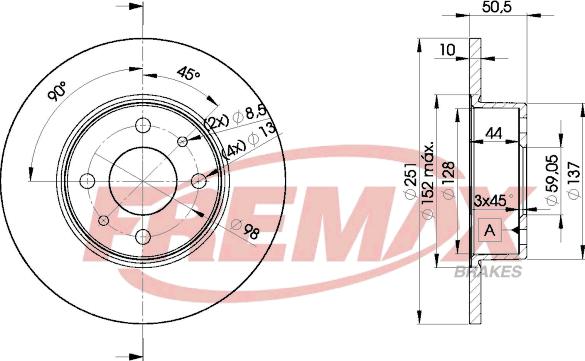 FREMAX BD-4070 - Спирачен диск vvparts.bg