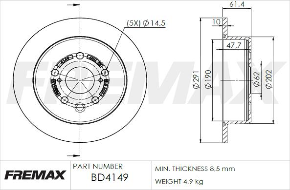 FREMAX BD-4149 - Спирачен диск vvparts.bg
