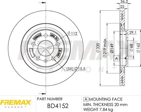 FREMAX BD-4152 - Спирачен диск vvparts.bg