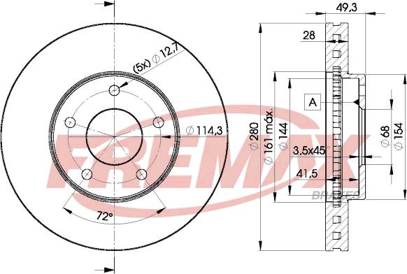 FREMAX BD-4107 - Спирачен диск vvparts.bg