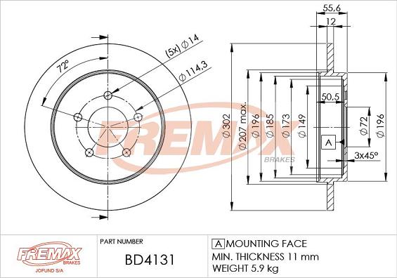 FREMAX BD-4131 - Спирачен диск vvparts.bg