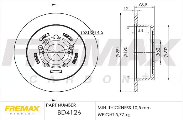 FREMAX BD-4126 - Спирачен диск vvparts.bg