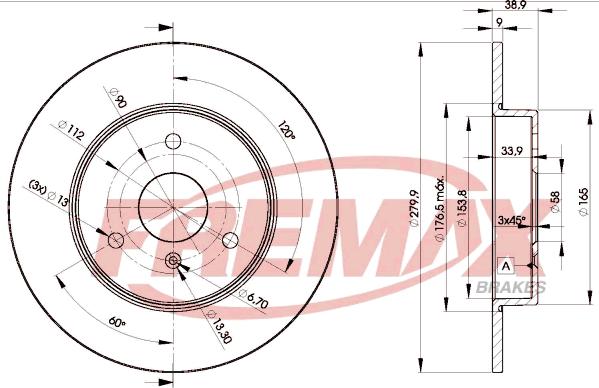 FREMAX BD-4341 - Спирачен диск vvparts.bg