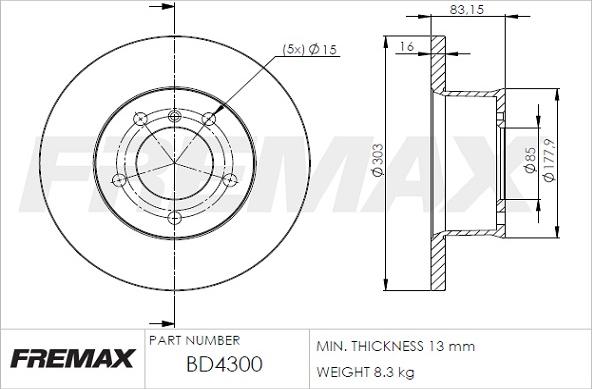 FREMAX BD-4300 - Спирачен диск vvparts.bg