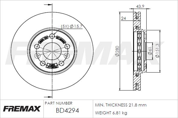 FREMAX BD-4294 - Спирачен диск vvparts.bg