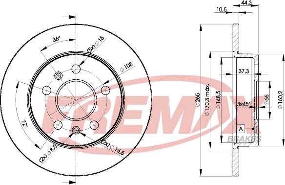 FREMAX BD-4296 - Спирачен диск vvparts.bg