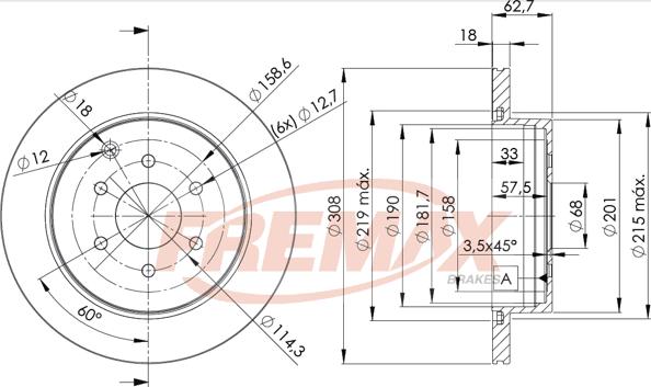 FREMAX BD-4203 - Спирачен диск vvparts.bg