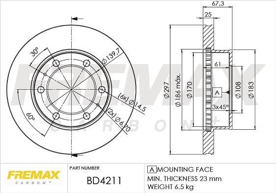 FREMAX BD-4211 - Спирачен диск vvparts.bg