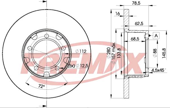 FREMAX BD-4280 - Спирачен диск vvparts.bg