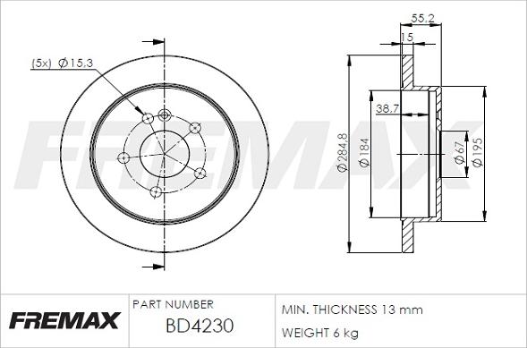 FREMAX BD-4230 - Спирачен диск vvparts.bg