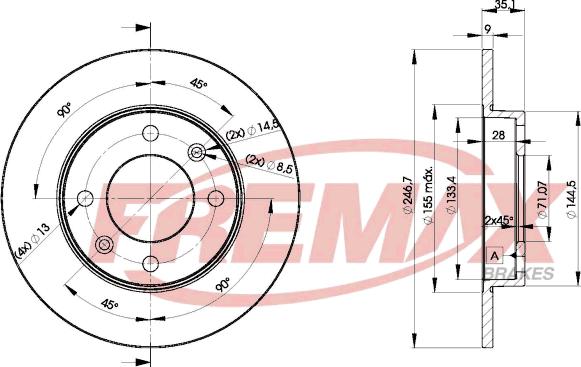 FREMAX BD-4746 - Спирачен диск vvparts.bg