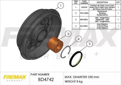 FREMAX BD-4742 - Спирачен барабан vvparts.bg