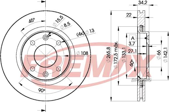 FREMAX BD-4750 - Спирачен диск vvparts.bg