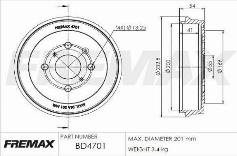 FREMAX BD-4701 - Спирачен барабан vvparts.bg