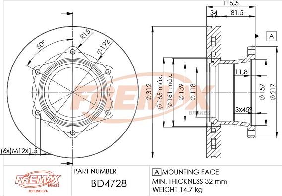 FREMAX BD-4728 - Спирачен диск vvparts.bg