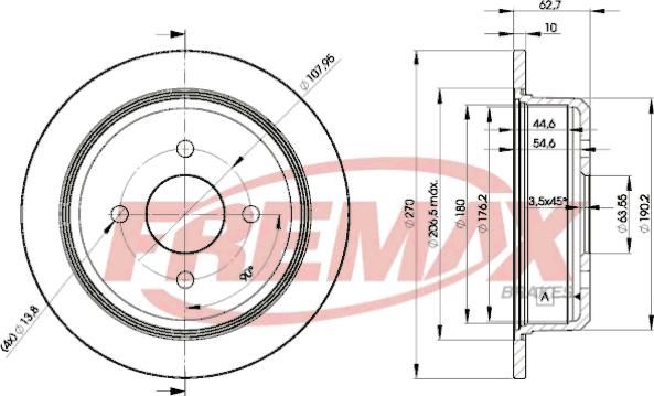 FREMAX BD-5951 - Спирачен диск vvparts.bg