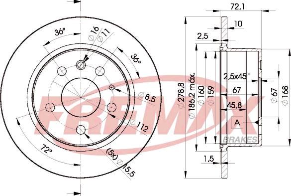 FREMAX BD-5500 - Спирачен диск vvparts.bg