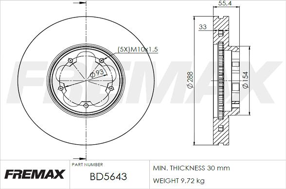 FREMAX BD-5643 - Спирачен диск vvparts.bg