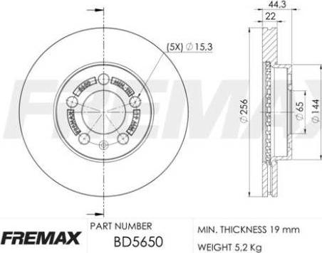 FREMAX BD-5650 - Спирачен диск vvparts.bg