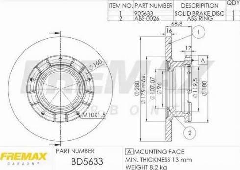 FREMAX BD-5633 - Спирачен диск vvparts.bg