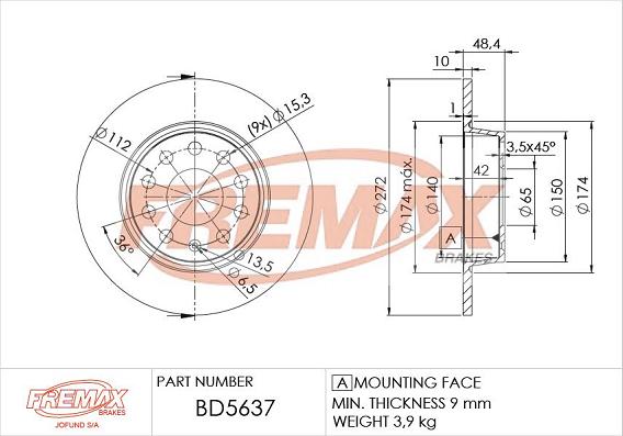 FREMAX BD-5637 - Спирачен диск vvparts.bg