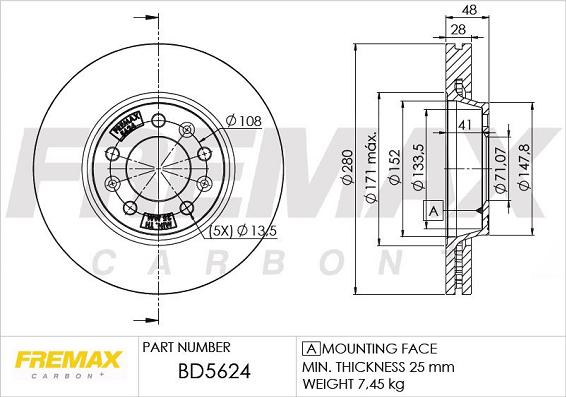 FREMAX BD-5624 - Спирачен диск vvparts.bg